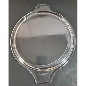 Vintage Pyrex Clear Glass Round  Casserole Lid 475 C Tab Handles MCM